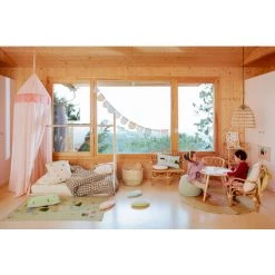 Kave Home - Tapis Llaru 100% Coton Vert Maisons Et Arbres Multicolore 90 X 130 Cm - Multicolore -KAVE HOME Soldes 2022 51186536 2