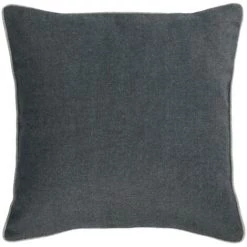 Kave Home - Housse De Coussin Alcara Noir Avec Liseré Gris 45 X 45 Cm - Noir