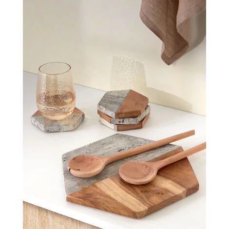 Kave Home - Plateau Sinai En Bois Et Pierre - Naturel 4 Kave Home - Plateau Sinai En Bois Et Pierre - Naturel – Image 2