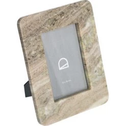 Kave Home - Cadre Photo Valdina En Pierre Beige Et Marron 23 X 18 Cm - Naturel