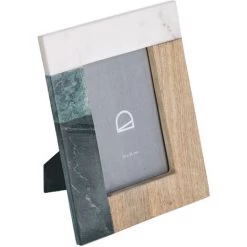 Kave Home - Cadre Photo Wilmina En Marbre Blanc Et Vert Et Bois 23 X 18 Cm - Multicolore