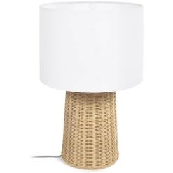 Kave Home - Lampe De Table Kimjit En Rotin Finition Naturelle - Naturel
