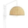Kave Home - Applique Damila En Métal Peint Blanc Et Rotin Finition Naturelle - Naturel -KAVE HOME Soldes 2022 51186567 1