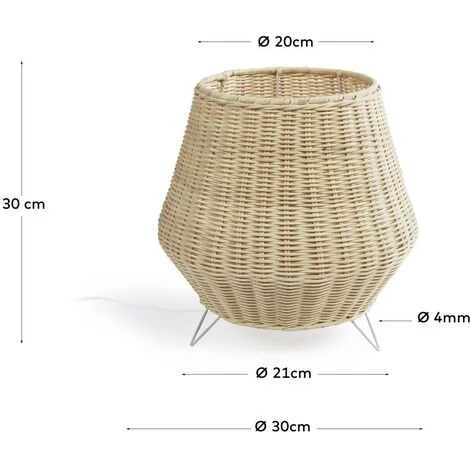 Kave Home - Lampe De Table Petite Kamaria En Rotin Finition Naturelle - Naturel 5 Kave Home - Lampe De Table Petite Kamaria En Rotin Finition Naturelle - Naturel – Image 3
