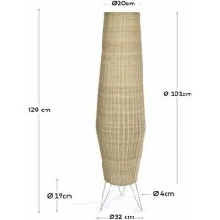 Kave Home - Lampadaire Grande Kamaria En Rotin Finition Naturelle - Naturel -KAVE HOME Soldes 2022 51186570 3