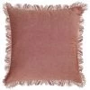 Kave Home - Housse De Coussin Abinadi En Coton Et Lin Avec Franges Terracotta 45 X 45cm - Rouge