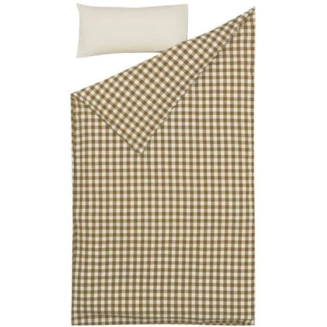 Kave Home - Parure Indalina Drap,housse Couette,taies Oreiller 100% Coton Bio GOTS Vichy 60 X 120 Cm - Marron 3 Kave Home - Parure Indalina Drap,housse Couette,taies Oreiller 100% Coton Bio GOTS Vichy 60 X 120 Cm - Marron