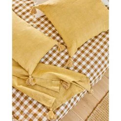 Kave Home - Parure Indalina Drap,housse Couette,taies Oreiller 100% Coton Bio GOTS Vichy 90 X 190 Cm - Marron -KAVE HOME Soldes 2022 51186581 4