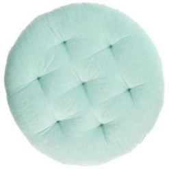 Kave Home - Coussin De Sol Etelvina 100% Coton Bio GOTS Turquoise Ø 35 Cm - Turquoise