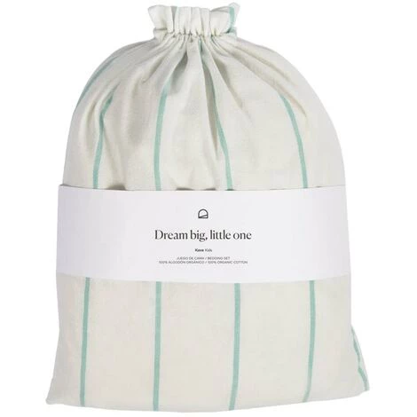 Kave Home - Parure Gaitana Drap,housse Couette,taies Oreiller 100% Coton Bio GOTS Turquoise 60 X 120cm - Turquoise 5 Kave Home - Parure Gaitana Drap,housse Couette,taies Oreiller 100% Coton Bio GOTS Turquoise 60 X 120cm - Turquoise – Image 3