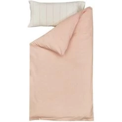 Kave Home - Parure Gaitana Drap,housse Couette,taies Oreiller 100% Coton Bio GOTS Rose 60 X 120 Cm - Rose