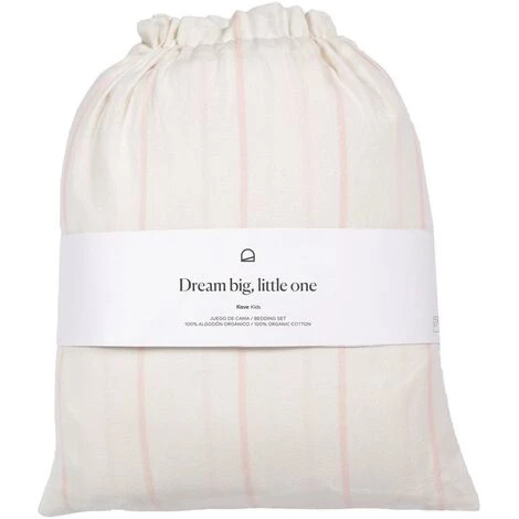 Kave Home - Parure Gaitana Drap,housse Couette,taies Oreiller 100% Coton Bio GOTS Rose 60 X 120 Cm - Rose 5 Kave Home - Parure Gaitana Drap,housse Couette,taies Oreiller 100% Coton Bio GOTS Rose 60 X 120 Cm - Rose – Image 3