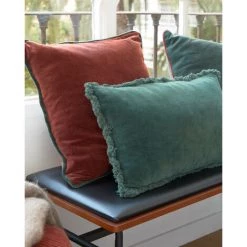 Kave Home - Housse De Coussin Kelaia 100 % Coton Velours Côtelé Vert Et Bord Orange 45 X 45 Cm 5 Kave Home - Housse De Coussin Kelaia 100 % Coton Velours Côtelé Vert Et Bord Orange 45 X 45 Cm -KAVE HOME Soldes 2022 51186605 2