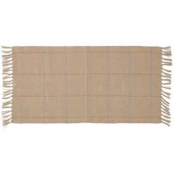 Kave Home - Tapis Badia Naturel Avec Rayures Grenat Et Bleu Clair 70 X 140 Cm - Naturel