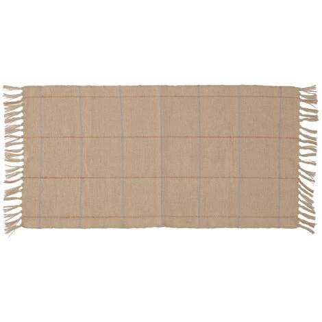 Kave Home - Tapis Badia Naturel Avec Rayures Grenat Et Bleu Clair 70 X 140 Cm - Naturel 3 Kave Home - Tapis Badia Naturel Avec Rayures Grenat Et Bleu Clair 70 X 140 Cm - Naturel