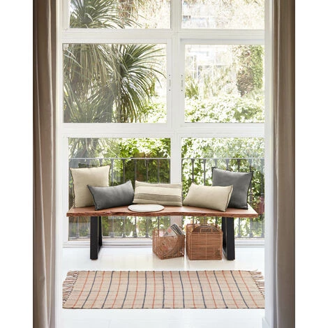 Kave Home - Tapis Badia Naturel Avec Rayures Grenat Et Bleu Foncé 70 X 140 Cm - Naturel 4 Kave Home - Tapis Badia Naturel Avec Rayures Grenat Et Bleu Foncé 70 X 140 Cm - Naturel – Image 2