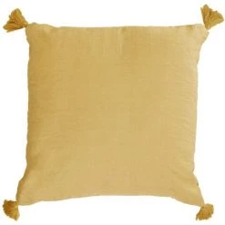 Kave Home - Housse De Coussin Eirenne En Coton Et Lin Moutarde 45 X 45cm - Moutarde