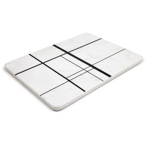 Kave Home - Plateau Tahina En Marbre Blanc à Rayures Noires - Blanc 3 Kave Home - Plateau Tahina En Marbre Blanc à Rayures Noires - Blanc