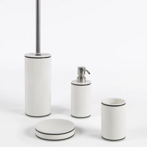 Kave Home - Brosse De Toilette Arminda En Céramique Blanc Avec Détail Noir - Blanc 4 Kave Home - Brosse De Toilette Arminda En Céramique Blanc Avec Détail Noir - Blanc – Image 2