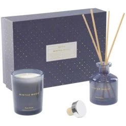 Kave Home - Coffret Winter Mood Bouquet Parfumé 50 Ml Et Bougie Parfumée 70 G - Bleu