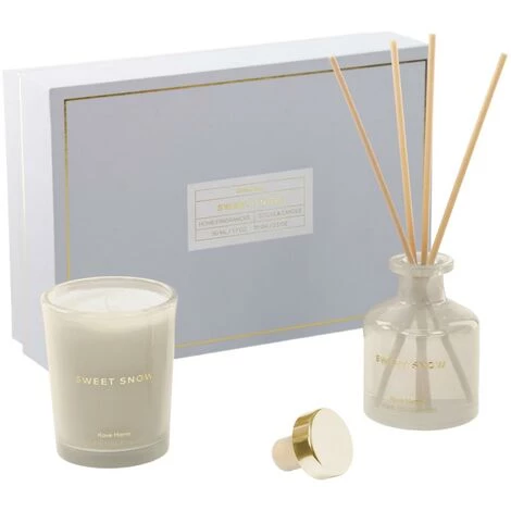 Kave Home - Coffret Sweet Snow Bouquet Parfumé 50ml Et Bougie Parfumée 70 G - Bleu 3 Kave Home - Coffret Sweet Snow Bouquet Parfumé 50ml Et Bougie Parfumée 70 G - Bleu