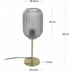 Kave Home - Lampe De Table Hestia En Métal Finition Laiton Et Verre Gris - Doré 7 Kave Home - Lampe De Table Hestia En Métal Finition Laiton Et Verre Gris - Doré -KAVE HOME Soldes 2022 51186661 3