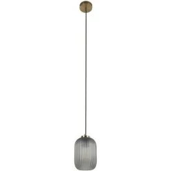 Kave Home - Suspension Hestia En Métal Finition Laiton Et Verre Gris - Doré