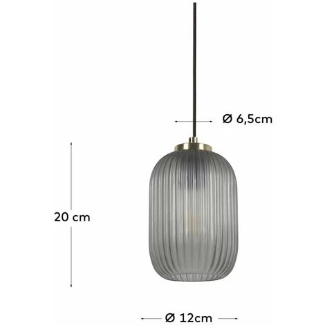 Kave Home - Suspension Hestia En Métal Finition Laiton Et Verre Gris - Doré 5 Kave Home - Suspension Hestia En Métal Finition Laiton Et Verre Gris - Doré – Image 3