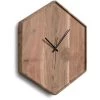 Kave Home - Horloge Murale Hexagonale Zakie En Bois Massif D'acacia Finition Naturelle 35,5 X 40,5 Cm - Naturel