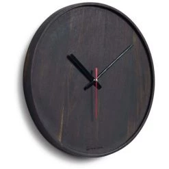 Kave Home - Horloge Murale Ronde Zakie En Bois Massif D'acacia Finition Noir Ø 30 Cm - Noir