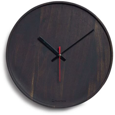 Kave Home - Horloge Murale Ronde Zakie En Bois Massif D'acacia Finition Noir Ø 30 Cm - Noir 4 Kave Home - Horloge Murale Ronde Zakie En Bois Massif D'acacia Finition Noir Ø 30 Cm - Noir – Image 2