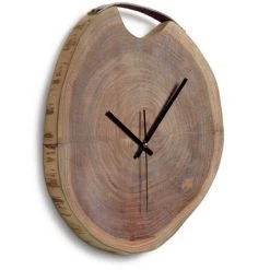Kave Home - Horloge Murale Ronde Yuliana En Bois Massif D'acacia Ø 30 X 35 Cm - Naturel