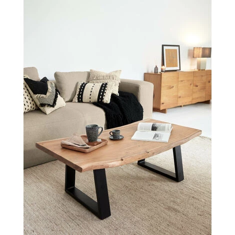 Kave Home - Table Basse Alaia En Bois Massif D'acacia Finition Naturelle 115 X 65 Cm - Naturel 4 Kave Home - Table Basse Alaia En Bois Massif D'acacia Finition Naturelle 115 X 65 Cm - Naturel – Image 2