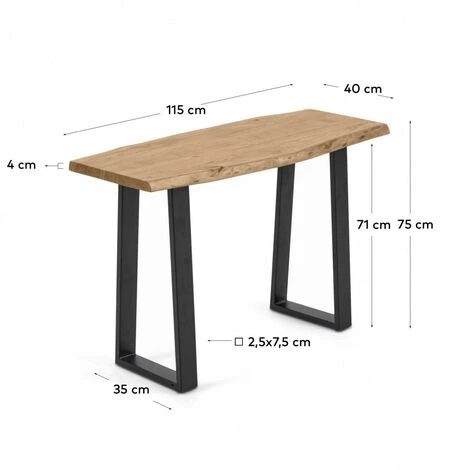 Kave Home - Console Alaia En Bois Massif D'acacia Finition Naturelle 115 X 40cm - Naturel 5 Kave Home - Console Alaia En Bois Massif D'acacia Finition Naturelle 115 X 40cm - Naturel – Image 3