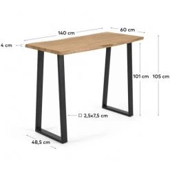 Kave Home - Table Haute Alaia En Bois Massif D'acacia Finition Naturelle 140 X 60cm - Naturel 7 Kave Home - Table Haute Alaia En Bois Massif D'acacia Finition Naturelle 140 X 60cm - Naturel -KAVE HOME Soldes 2022 51186691 3