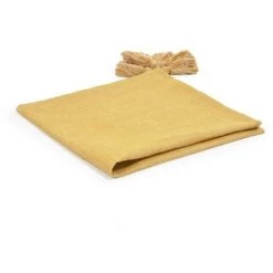 Kave Home - Plaid Eirenne En Mousseline De Coton Et Lin Moutarde 55 X 55 Cm - Moutarde