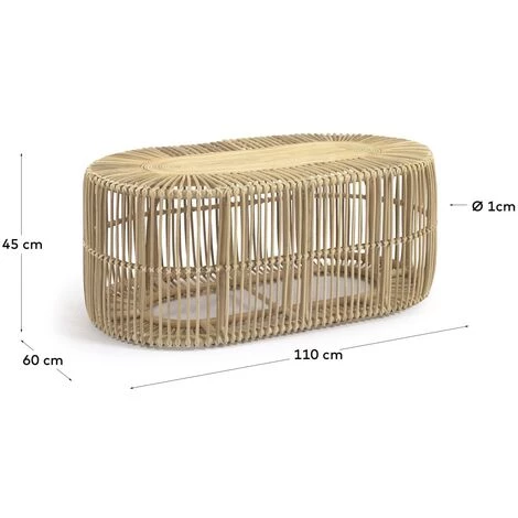 Kave Home - Table Basse Lael En Rotin Finition Naturelle Ø 110 X 60cm - Naturel 5 Kave Home - Table Basse Lael En Rotin Finition Naturelle Ø 110 X 60cm - Naturel – Image 3