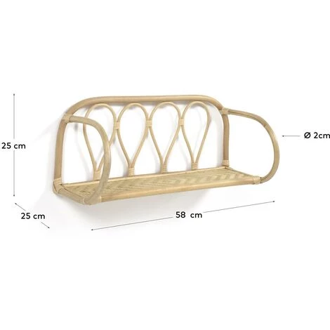 Kave Home - Étagère Nyarai En Rotin Finition Naturelle 58 X 25 Cm - Naturel 5 Kave Home - Étagère Nyarai En Rotin Finition Naturelle 58 X 25 Cm - Naturel – Image 3