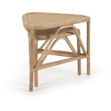 Kave Home - Lot Queenie 2 Tables Gigognes En Rotin Finition Naturelle 65 X 53 Cm Et 50 X 42 Cm - Naturel 4 Kave Home - Lot Queenie 2 Tables Gigognes En Rotin Finition Naturelle 65 X 53 Cm Et 50 X 42 Cm - Naturel – Image 2