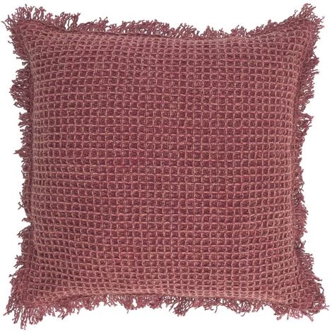 Kave Home - Housse De Coussin Shallow 100 % Coton à Franges Bordeaux 45 X 45 Cm - Rouge 3 Kave Home - Housse De Coussin Shallow 100 % Coton à Franges Bordeaux 45 X 45 Cm - Rouge