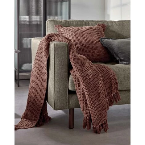 Kave Home - Housse De Coussin Shallow 100 % Coton à Franges Bordeaux 45 X 45 Cm - Rouge 4 Kave Home - Housse De Coussin Shallow 100 % Coton à Franges Bordeaux 45 X 45 Cm - Rouge – Image 2