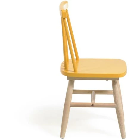 Kave Home - Chaise Enfant Tressia Bois D'hévéa Massif Avec Finition Jaune Et Naturelle - Moutarde 4 Kave Home - Chaise Enfant Tressia Bois D'hévéa Massif Avec Finition Jaune Et Naturelle - Moutarde – Image 2