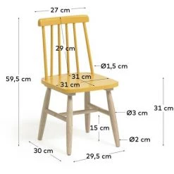 Kave Home - Chaise Enfant Tressia Bois D'hévéa Massif Avec Finition Jaune Et Naturelle - Moutarde 11 Kave Home - Chaise Enfant Tressia Bois D'hévéa Massif Avec Finition Jaune Et Naturelle - Moutarde -KAVE HOME Soldes 2022 52535298 5