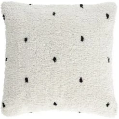 Kave Home - Housse De Coussin Meri Coton Blanc à Pois Noirs 45 X 45 Cm - Blanc