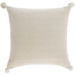 Kave Home - Housse De Coussin Devi Avec Franges Blanches 45 X 45 Cm - Blanc