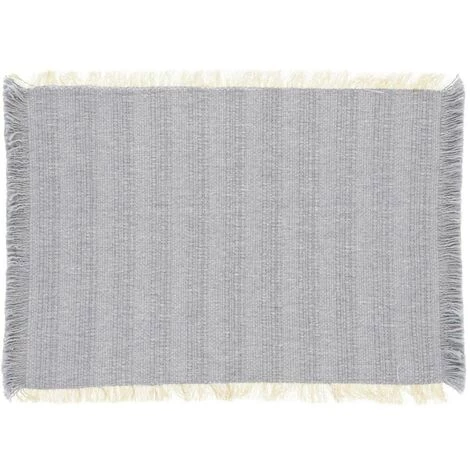 Kave Home - Lot Aicha De 2 Sets De Table 100% Coton Avec Franges Beige Et Bleu 35 X 50 Cm - Bleu 3 Kave Home - Lot Aicha De 2 Sets De Table 100% Coton Avec Franges Beige Et Bleu 35 X 50 Cm - Bleu