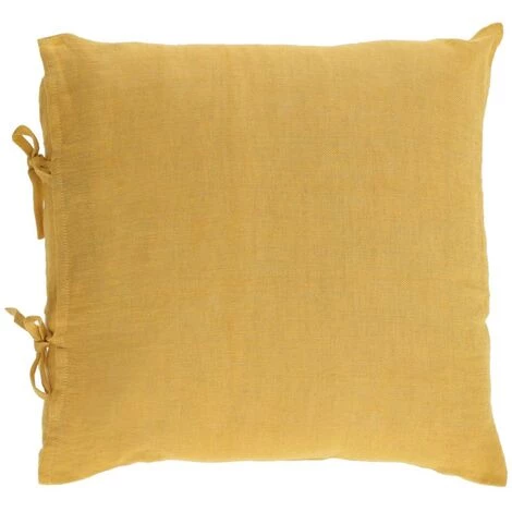 Kave Home - Housse De Coussin Tazu 100% Lin Moutarde 45 X 45 Cm - Moutarde 3 Kave Home - Housse De Coussin Tazu 100% Lin Moutarde 45 X 45 Cm - Moutarde