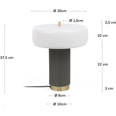 Kave Home - Lampe Serenella En Métal Peint Blanc Et Vert - Blanc 5 Kave Home - Lampe Serenella En Métal Peint Blanc Et Vert - Blanc – Image 3