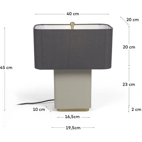 Kave Home - Lampe Clelia En Métal Peint Beige Et Gris Foncé - Gris 5 Kave Home - Lampe Clelia En Métal Peint Beige Et Gris Foncé - Gris – Image 3