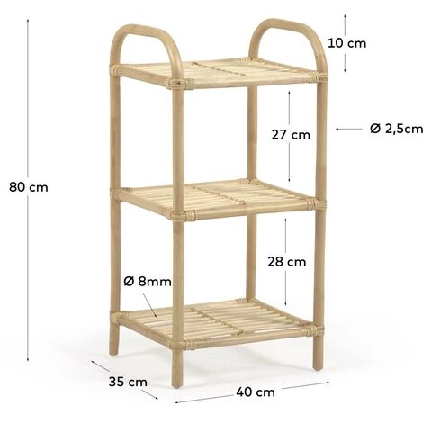Kave Home - Étagère Ormela En Rotin Finition Naturelle 40 X 80 Cm - Naturel 5 Kave Home - Étagère Ormela En Rotin Finition Naturelle 40 X 80 Cm - Naturel – Image 3
